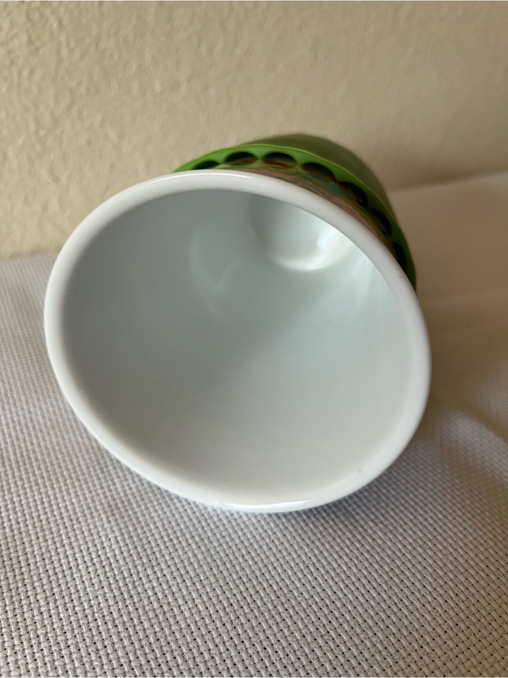 Floral Ceramic Travel Mug with Green Silicone Lid & Sleeve by DCI - Picture 3 of 5